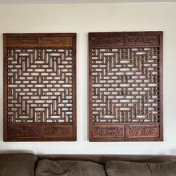 Authentic Asian Wood Panels 
