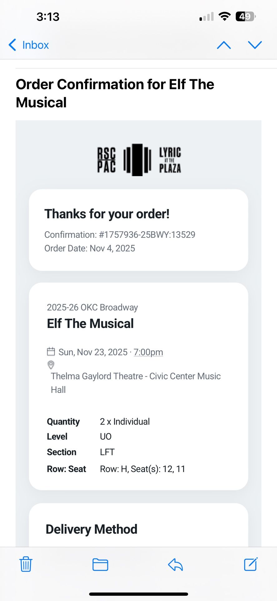 Elf the musical tickets