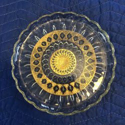 Vintage Glass Gold Plated Dish