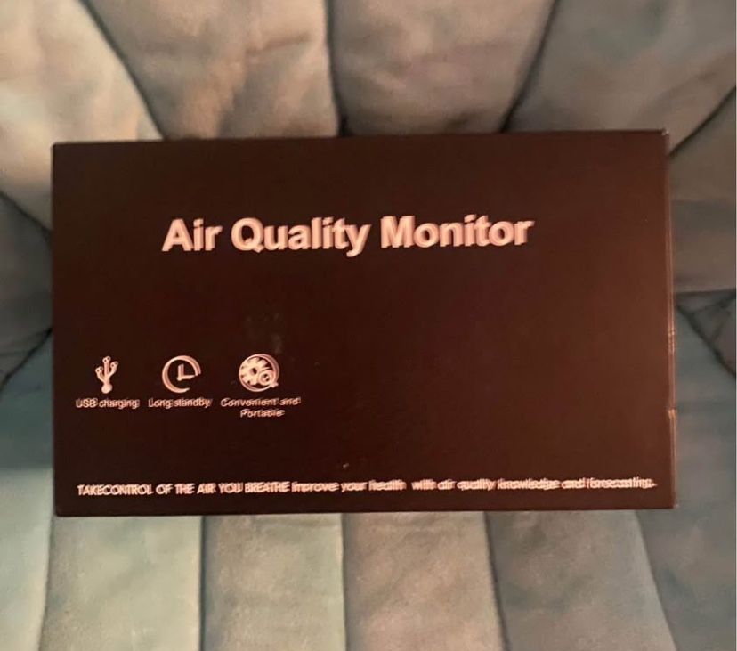 12 in 1 Air Quality Monitor Indoor, Portable Indoor Air Quality Meter for CO2, Temperature (°F), Humidity, VOC, PM2.5, PM1.0, PM10 & Time Display, CO2
