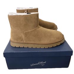 Universal Thread “May Suede Zip-up Boots Booties size 9 Tan/Memory Foam NEW Tags