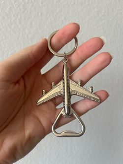 United Airlines Bottle Opener Keychain