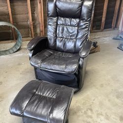 Black Swivel Recliner with Ottoman