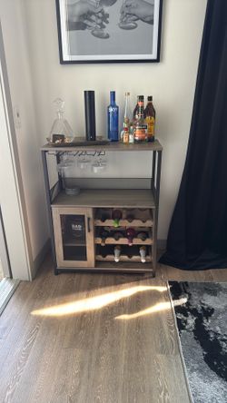 BAR CART AND PICTURE