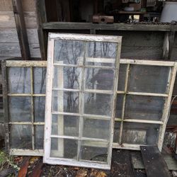 Vintage Wavy Glass  Multi Pane 125years Old Windows