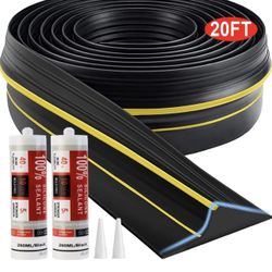 Universal Garage Door Threshold Seal Strip 20FT Kit, Bottom Waterproof Rubber