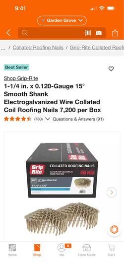 Coiled roofing nails