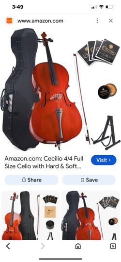 Cecilio 4/4 cco-100 student cello with soft case,stand,bow,rosin,and extra strings size4/4