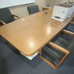 Conference Wooden Table With 4 Chairs