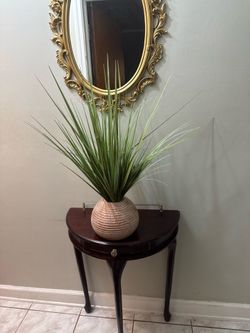 Decorative Faux Grass Plant in Woven Basket Pot
