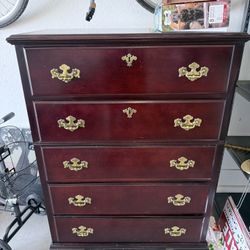 Cherry 5 Drawer Dresser