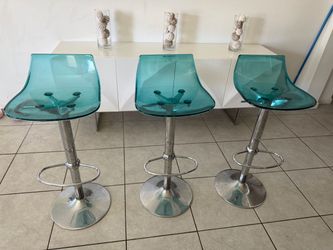 3 turquoise counter stools