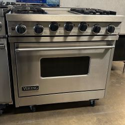 VIKING 36”WIDE DUAL FUEL RANGE STOVE STAINLESS STEEL 