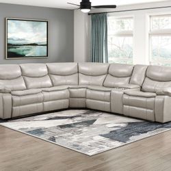 3 Piece Power Sectional With USB And Power Reclining 