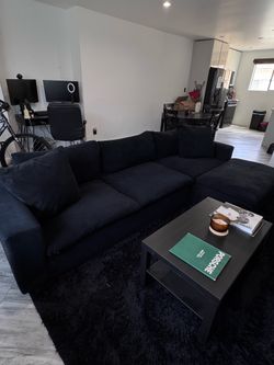 BLACK SECTIONAL CLOUD COUCH