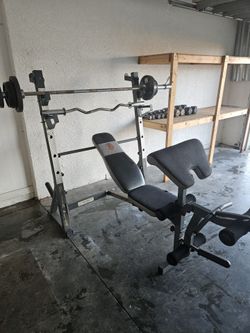 Olympic bench + 2 bars and 90lbs