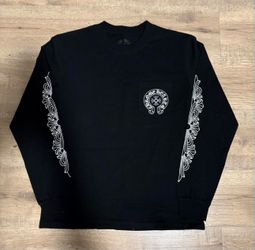 chrome hearts black longsleeve with white embroidery