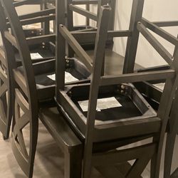Grey 6 Chair Kitchen Table 