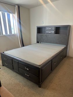 MODERN STORAGE BED FRAME , MATTRESS, BOX SPRING