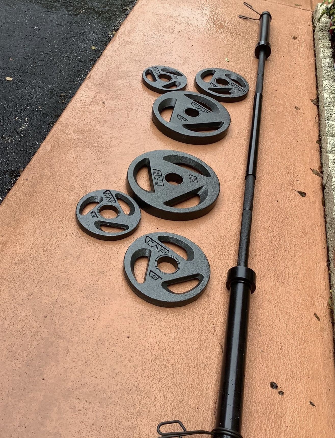 7ft Olympic 2inch Barbell With 25x2 10x2 5x2