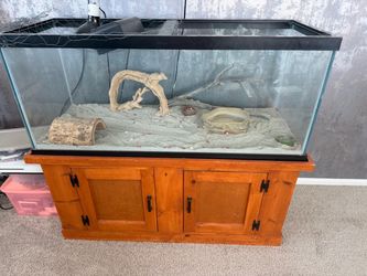 Hundred gallon reptile/fish tank with stand and accessories $50