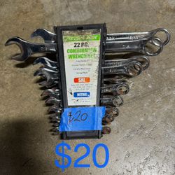 Pittsburgh  Metric and SAE 22 PC Combination Wrench Set