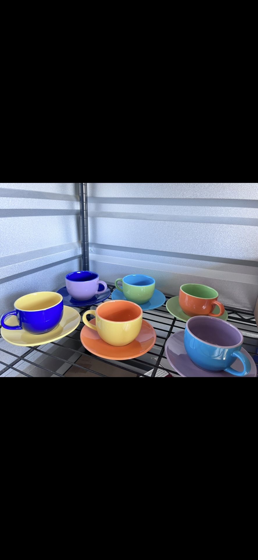 set of 6 Gourmet Expressions ceramic teacups