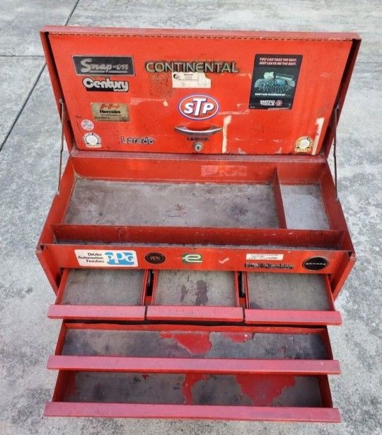 Snap-on Snap-On 6 Drawer Toolbox Tool Box Locking 2 Keys Welded To Frame KRA 56C 1960s