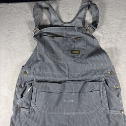 Vintage Sears ToughSkins Bib Carpenter Men’s 44x32 Blue Stripe 90s Overalls#3089