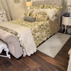 Reduced- Best Offer: Beautiful Upholstery Queen Size  Sleigh  Bed Frame