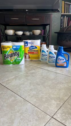 Purex Laundry Detergent, Charmin Toilet Paper, Bounty Paper Towels
