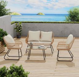 4-Piece Wicker Outdoor Patio Furniture Set(Sw865)