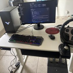 Full Pc Setup And Mini Fridge 