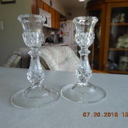 Longchamp 24% Leaded Crystal Set of 2 Candlestick Holders
