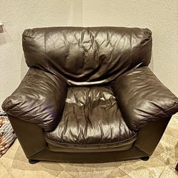 Leather chair!  Ridiculously comfortable and cushy!