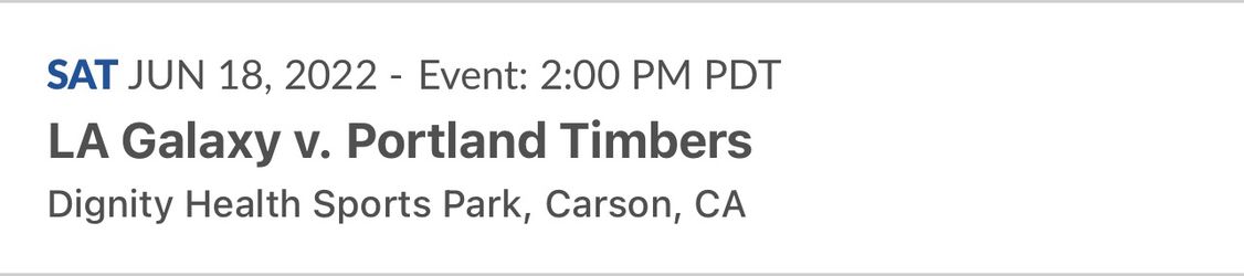 Portland At Galaxy $35