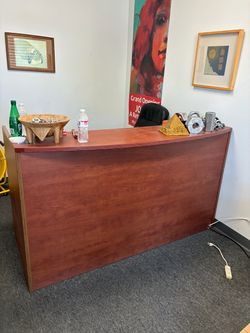 Cherry Wood Reception Desk Counter