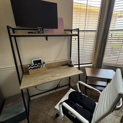 Desk With Open Hutch 