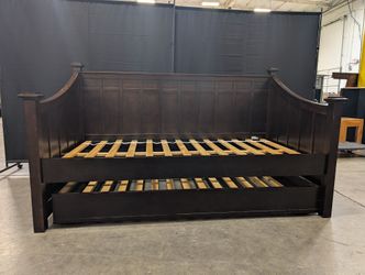 Crate & Barrel Dark Wood Daybed with Trundle