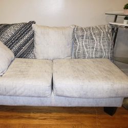 White Sectional Couch With 9 Pillows