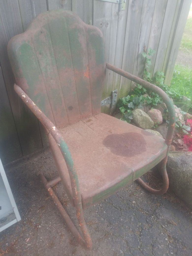 Antique Steel outdoor chair