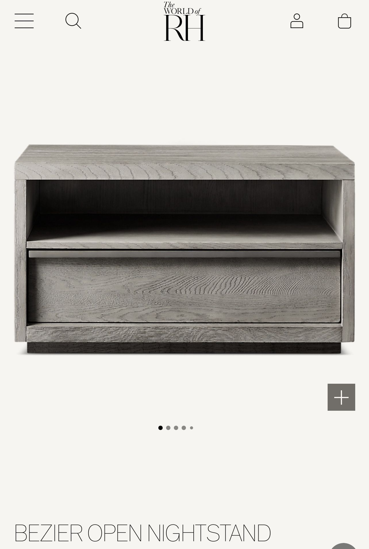 RH RESTORATION HARDWARE BEZIER OPEN NIGHTSTAND 26’ Retail $1725. Price for 1. 2 available for sale
