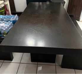 West Elm table and benches