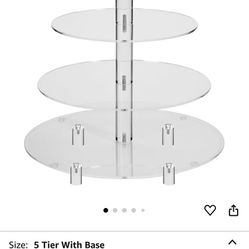 5 Tier Round Acrylic Cupcake Stand