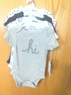 4 pack short sleeve bodysuit for boys 3-6 m