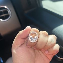 Morganite And Natural Diamond Ring