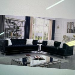 Black Velvet Couches 