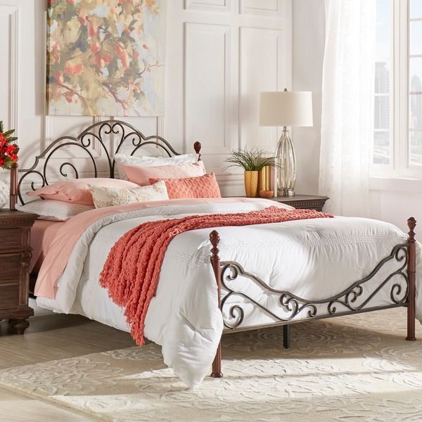 LeAnn Graceful Scroll Bronze Iron Bed by iNSPIRE Q Classic - Queen
