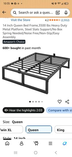14 inch double medal bed frame