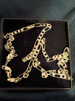 925 silver Figaro Chain Necklace Made in Italy
